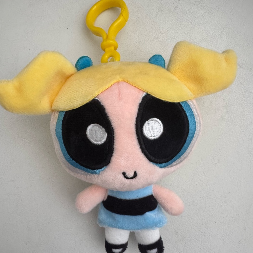 Bubbles Plush Keychain - Yellow and Blue